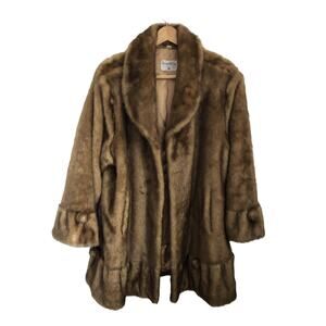 Pamela Mccoy Faux Fur Full Length Fox Coat
